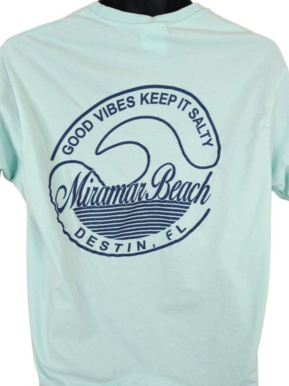 Miramar Beach T Shirt Mens Size Large Blue Destin Florida Travel Destination Tee